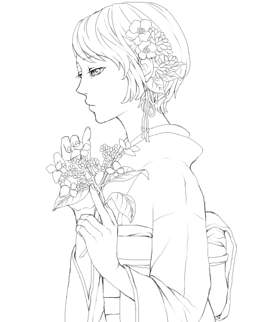 明日の幸福 塗り絵 ぷらむさん 線画 さん