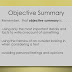 Objective Summary Template