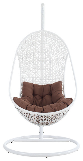 The Bestow Rattan Outdoor Wicker Patio Swing Chair Set - modern ...