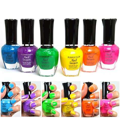 kleancolor nail polish neon colors lot   lacquer neon