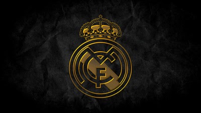 خلفية شعار نادي ريال مدريد الايقوني بتصميم ذهبي فخم 4K للابتوب والكمبيوتر