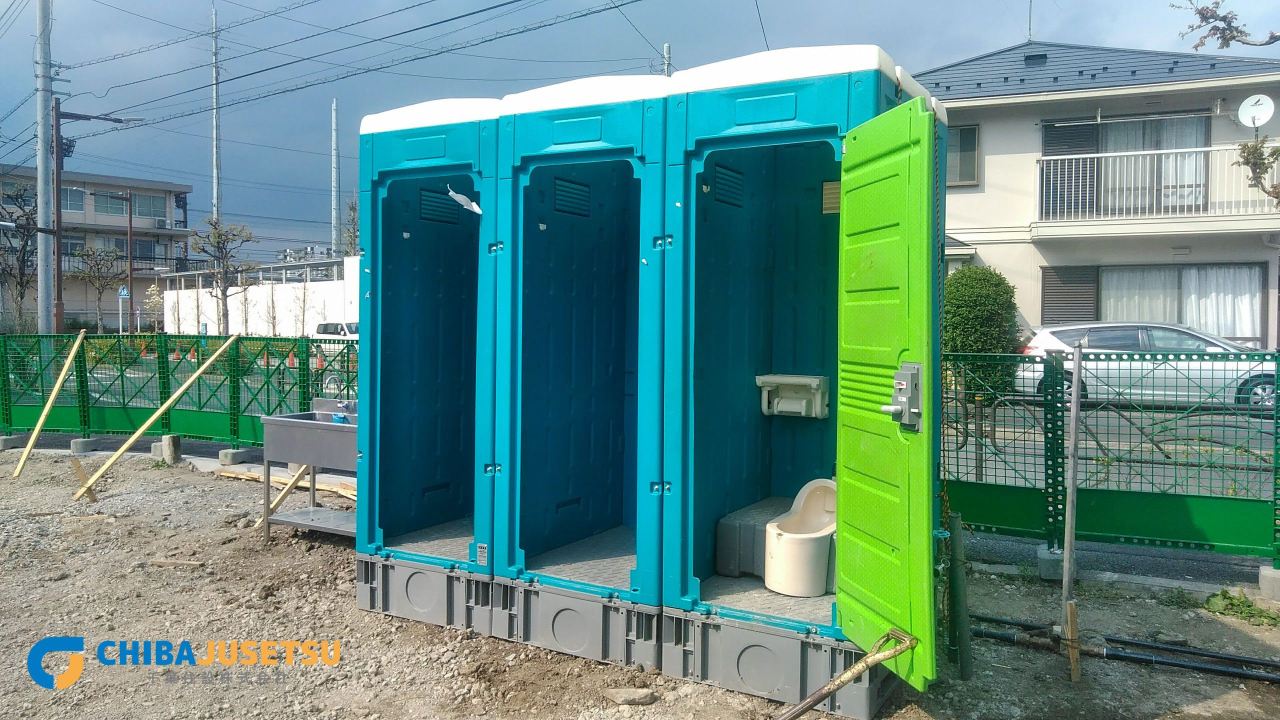 仮設トイレ給排水設置工事