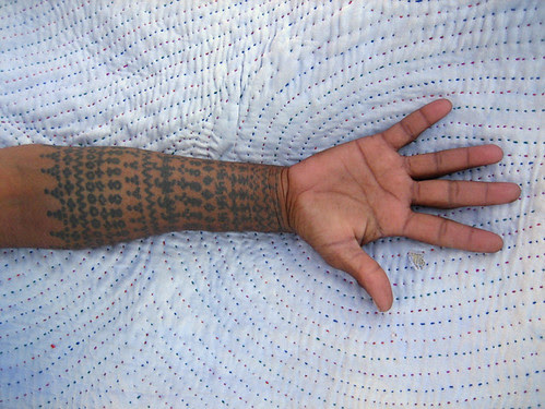 Tattooed forearm of a Rabari
