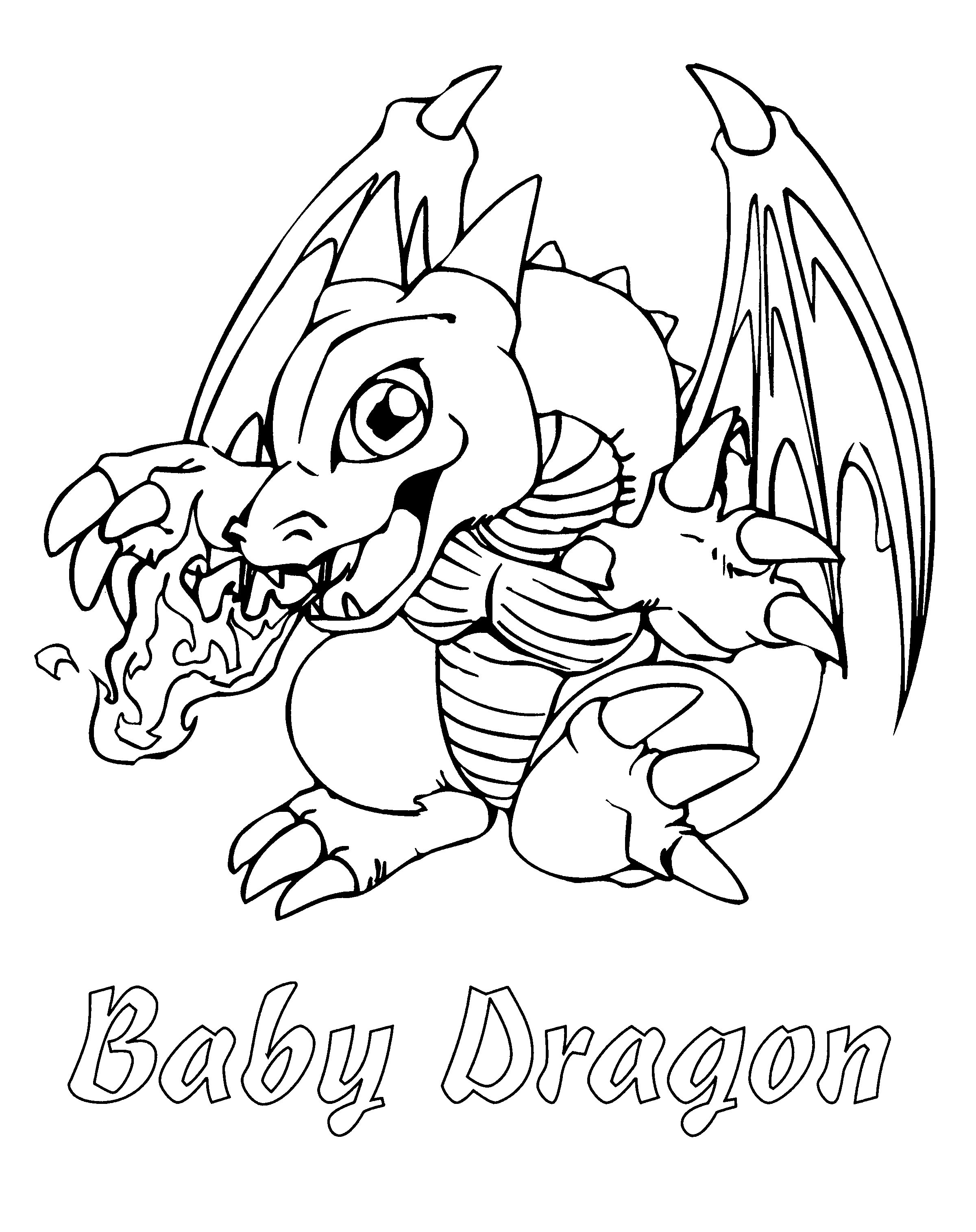  Baby  dragon  coloring  pages  to download and print  for free