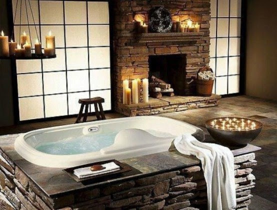 Spectacular Bathrooms With Fireplaces