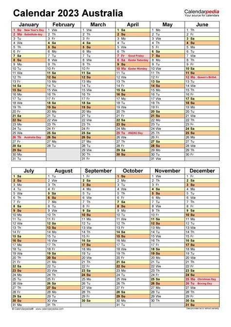  australia calendar 2023 free printable pdf templates