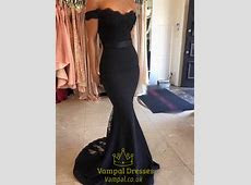 Dark Navy Blue Lace Off The Shoulder Mermaid Open Back Prom Dress   Vampal Dresses