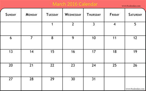  7 best images of calendars printable 2016 cute march free cute
