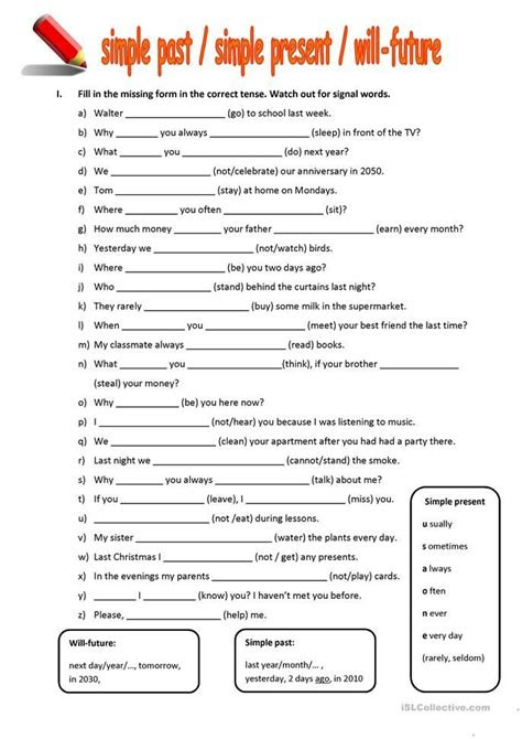 Present simple tense present simple tense id: Mixed tenses (past, present, future) | Past tense