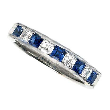 Sapphire diamond wedding rings