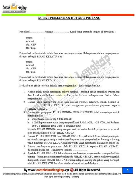 Surat pernyataan pelunasan hutang dan jaminan. Cara Membuat Surat Perjanjian Hutang Paling Mudah, Berikut