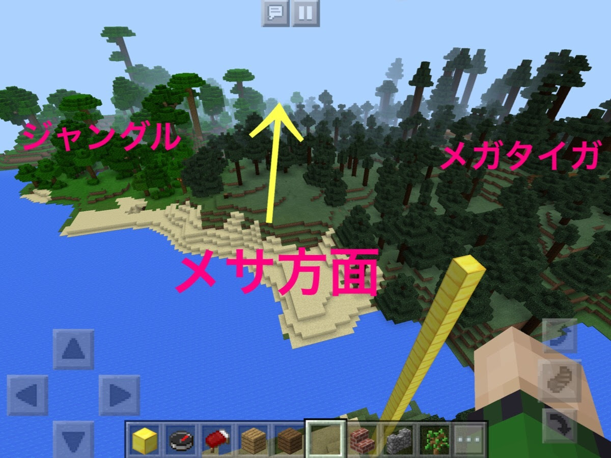 ジャングル メガタイガ メサが出会うシード値 マイクラpeおもしろシード値探検記