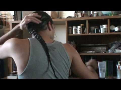 High braid for men with long hair - YouTube