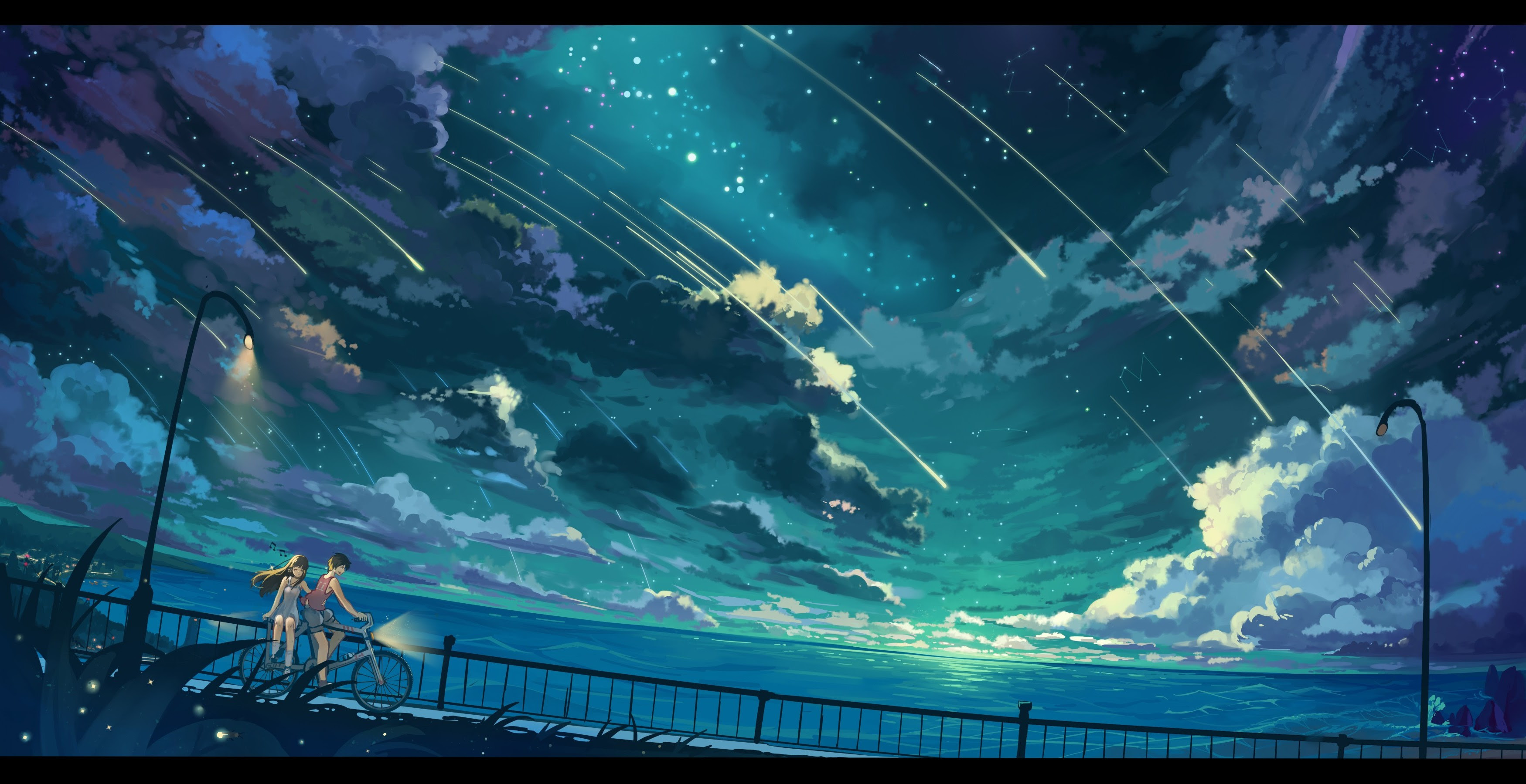 anime, Anime Girls, Sky, Clouds, Bicycle Wallpapers HD ...