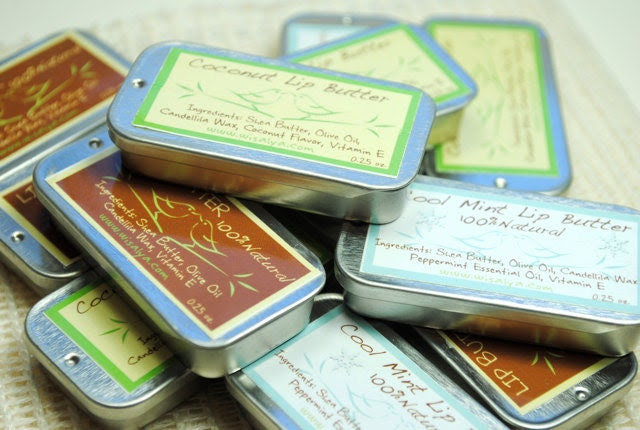 Simply Lip Butter, Cool Mint, Yummy Coconut, and NEW strawberry Lip Butter - VEGAN