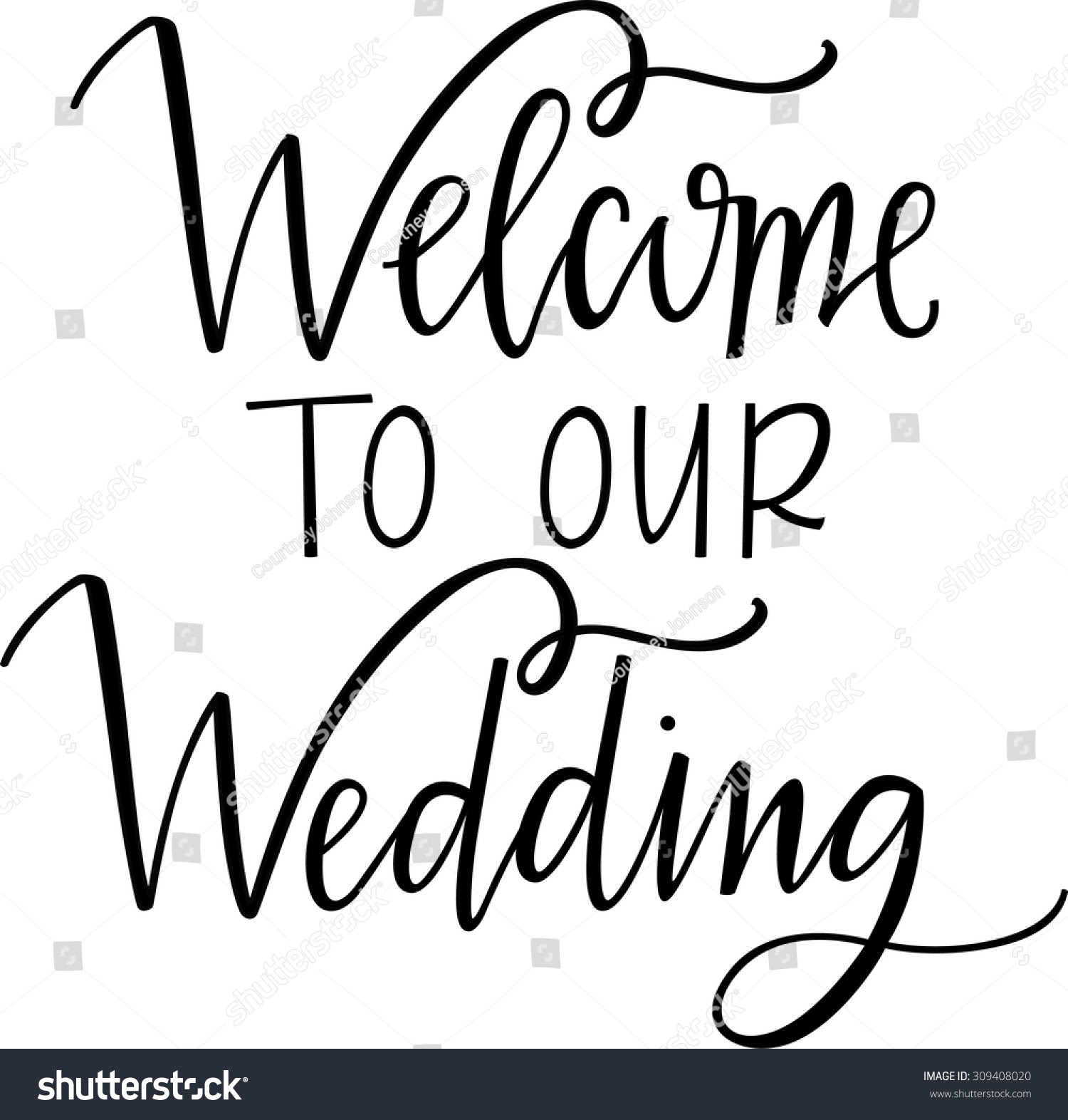 Download Welcome To Our Wedding Sign Stock Vector 309408020 ...