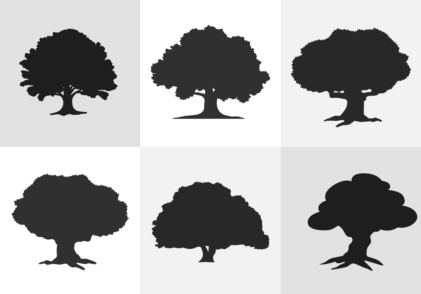 Download Oak Tree Silhouette - Download Free Vector Art, Stock ...