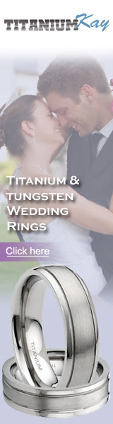 Titanium, Tungsten and Gold Wedding Band Rings