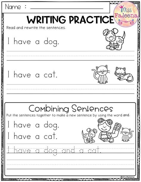  free writing practice combining sentences this product has 3 pages