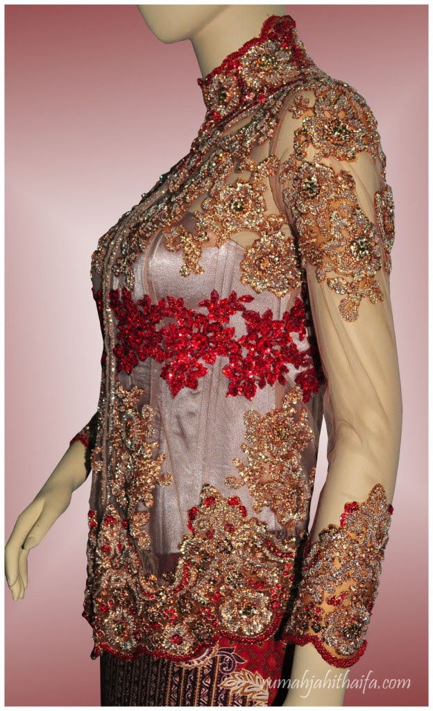 Kebaya pengantin tampak samping  Rumah Jahit Haifa