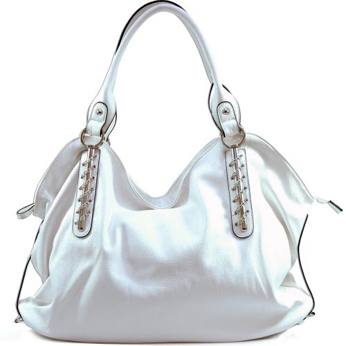 Designer Inspired Synthetic Leather Dasein designer inspired handbag - White