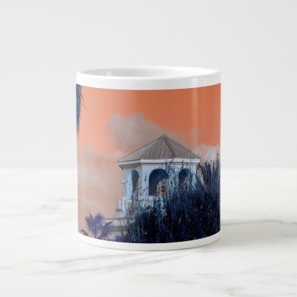 spire roof against orange sky and trees florida jumbo mug