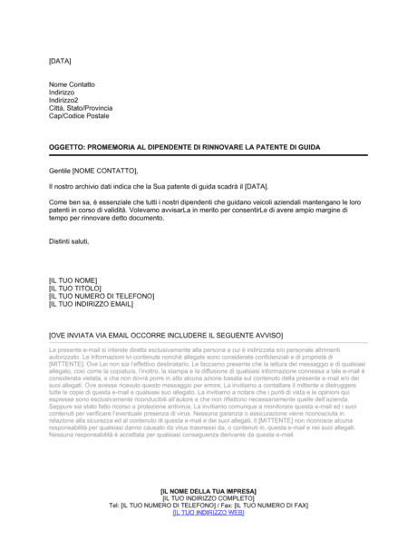 Rinnovo la patente di guida - Modelli e esempi di moduli | Biztree.com