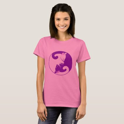 Yin and Yang Cute Cat Design T-Shirt