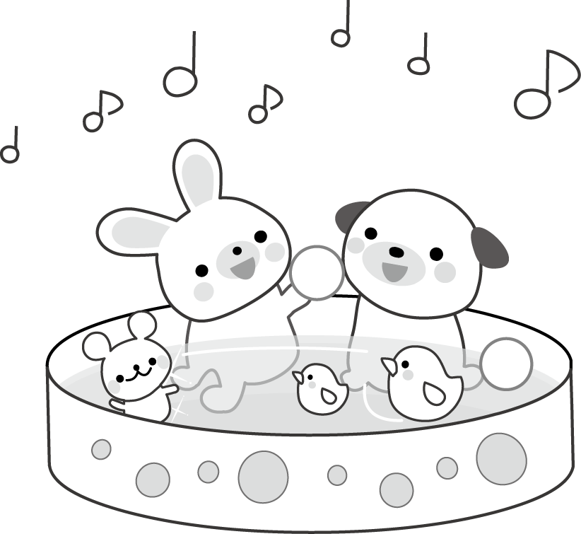 夏 プール水遊びのイラスト 無料イラスト フリー素材