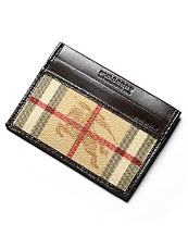 Burberry Camel Check Card Case with ID