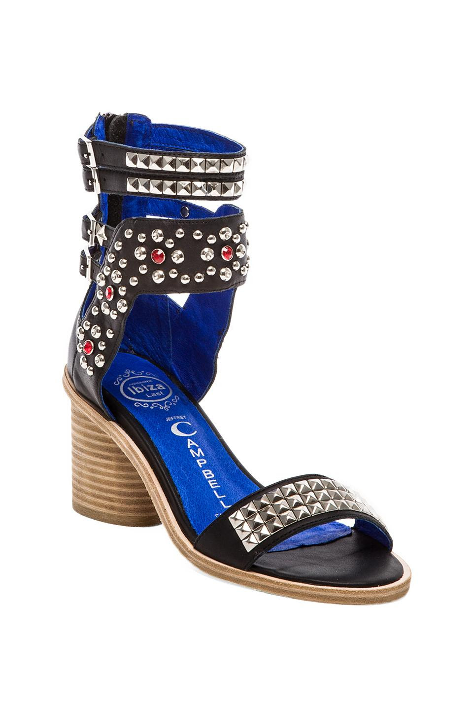 Jeffrey Campbell Tamaya Embellished Sandal in Black  Silver | REVOLVE