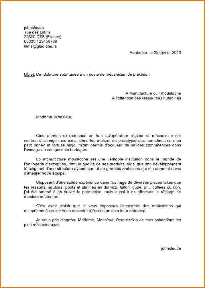 lettre de motivation pour premier emploi  Modele de lettre type