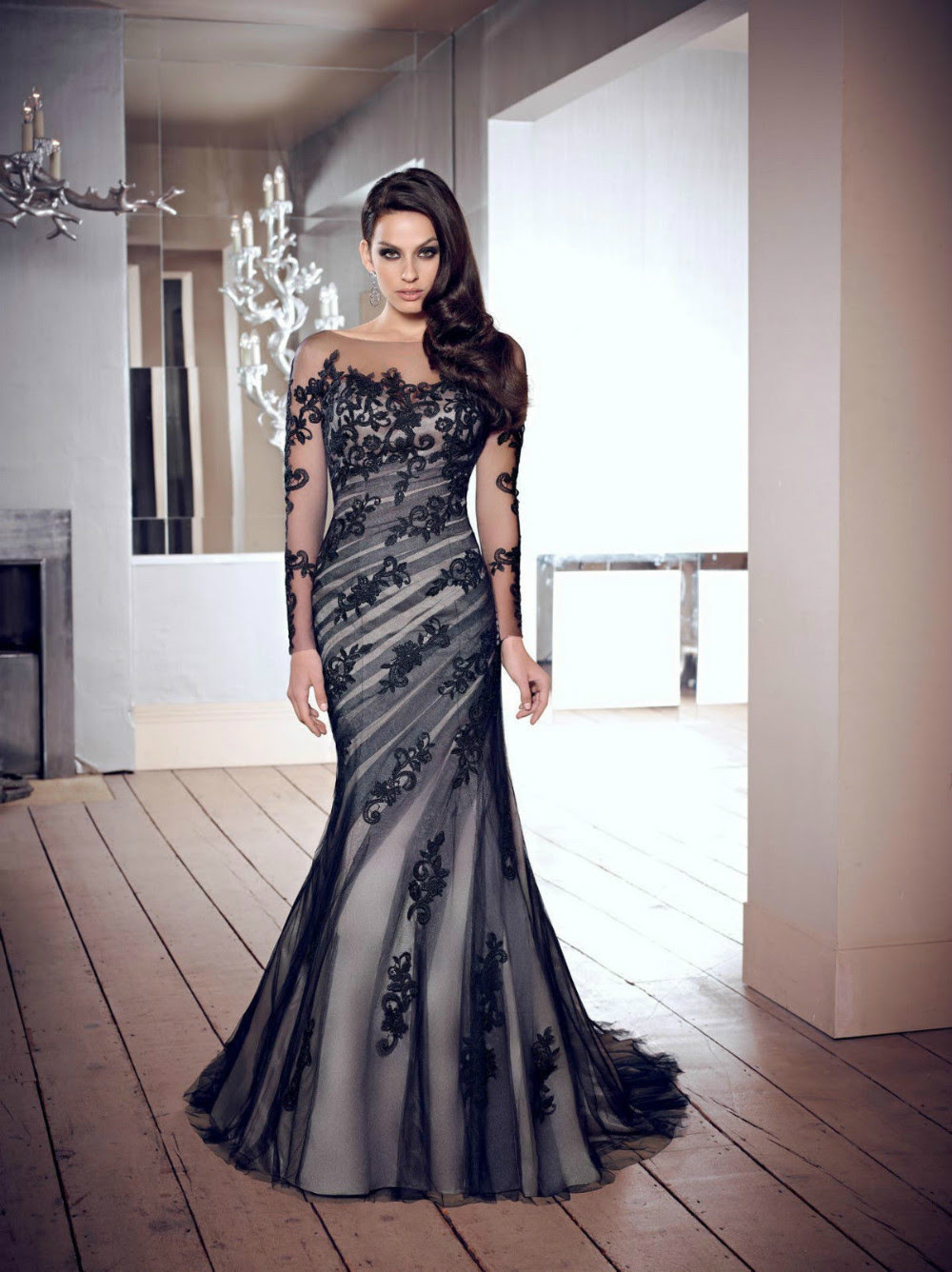 Long black evening dress size 6