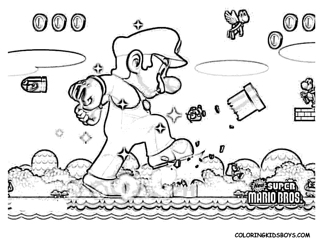 Video game coloring pages