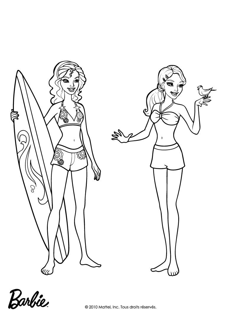 Coloriage Barbie Les meilleures amies de Merliah