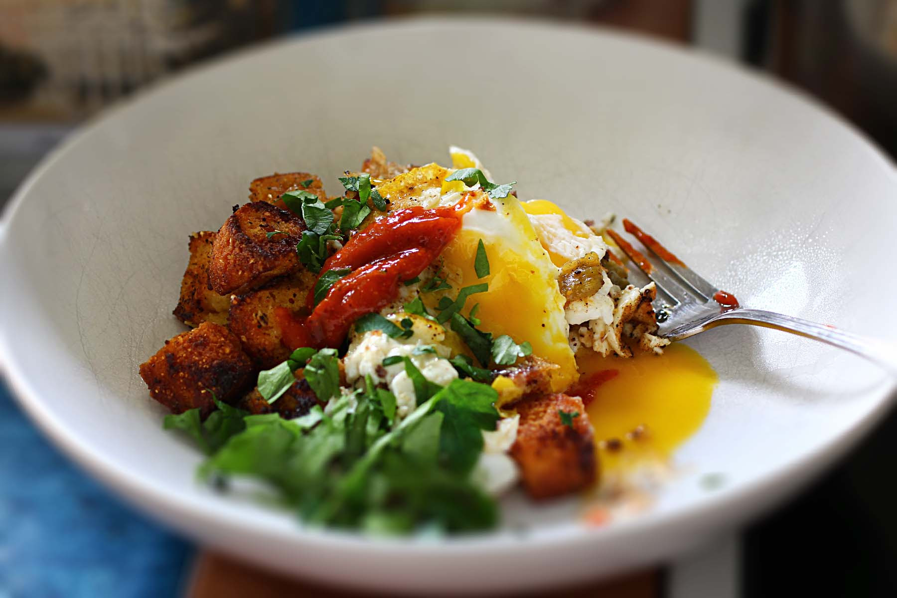 Fried Cornbread And Green Chile Eggs Recipe Fiction