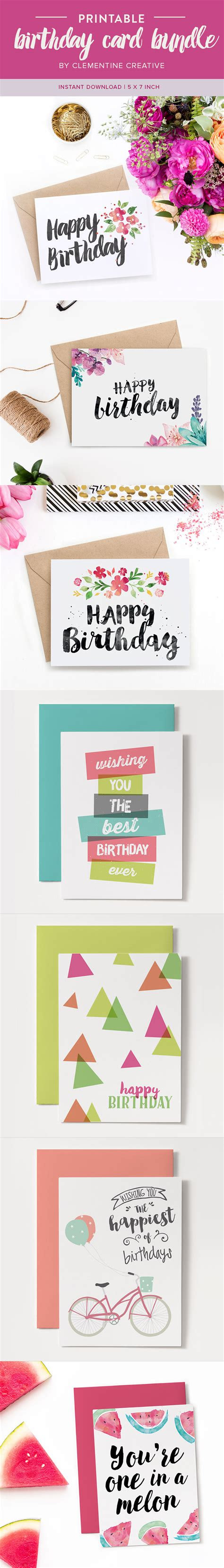  printable birthday cards bundle