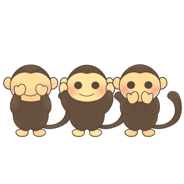 見ざる聞かざる言わざるのイラスト かわいいフリー素材が無料のイラストレイン