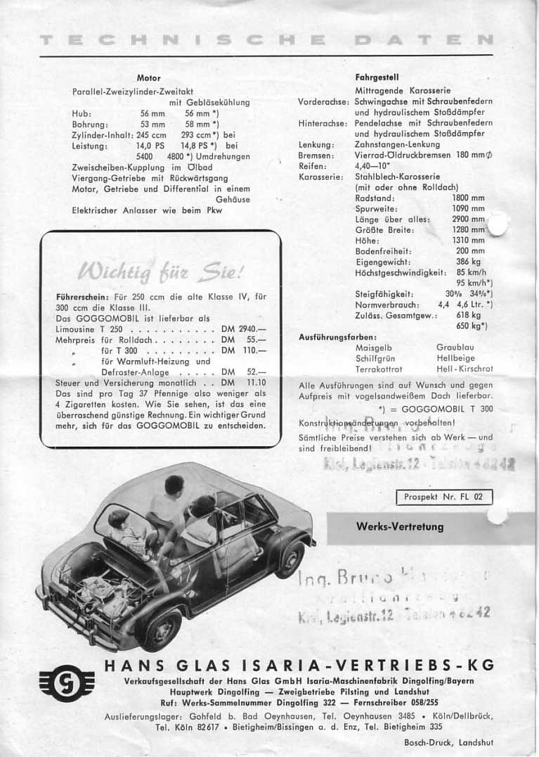 Goggomobil - Werbeflyer 50er