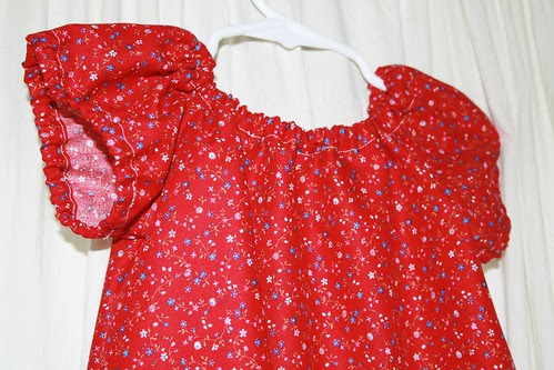 2nd Birthday Dress - closeup of sleeves & neckline