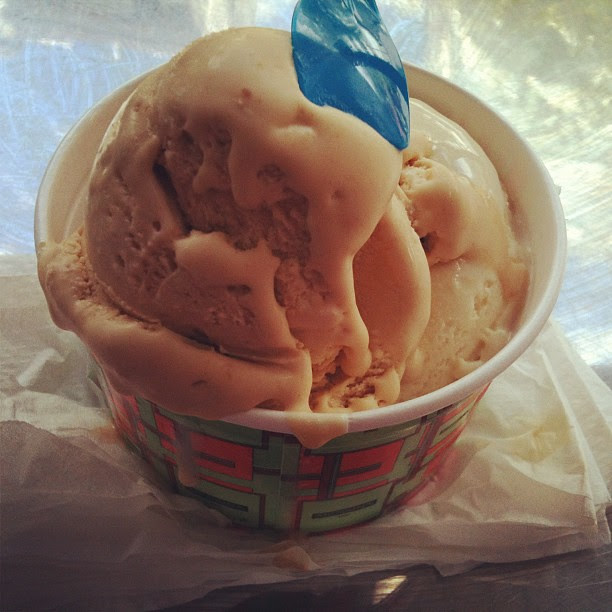 Caramelised white chocolate and 'the whole package' gelato at Gelato Messina