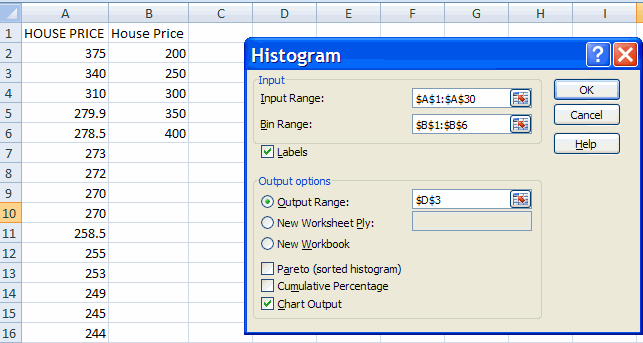 EXCEL Univariate: Histogram