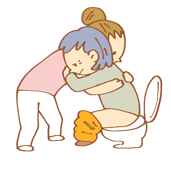 トイレ介助をする女性介護士のイラスト かわいいフリー素材が無料のイラストレイン