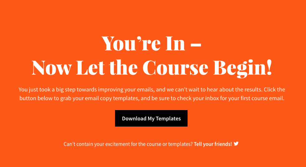 Let the Course Begin!