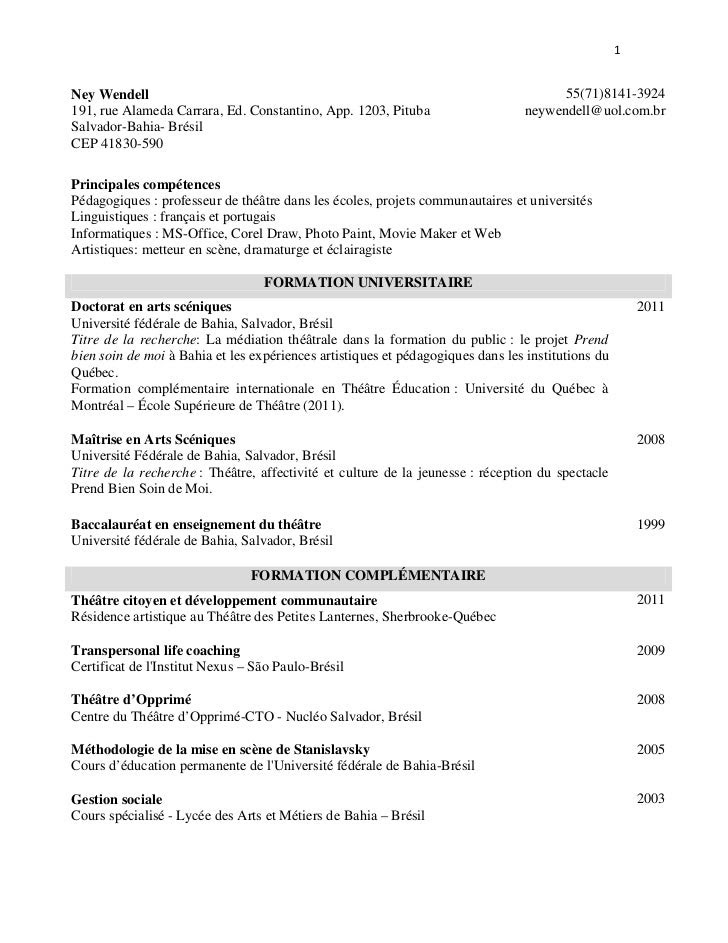 Resume Format: Modèle Cv Canadien
