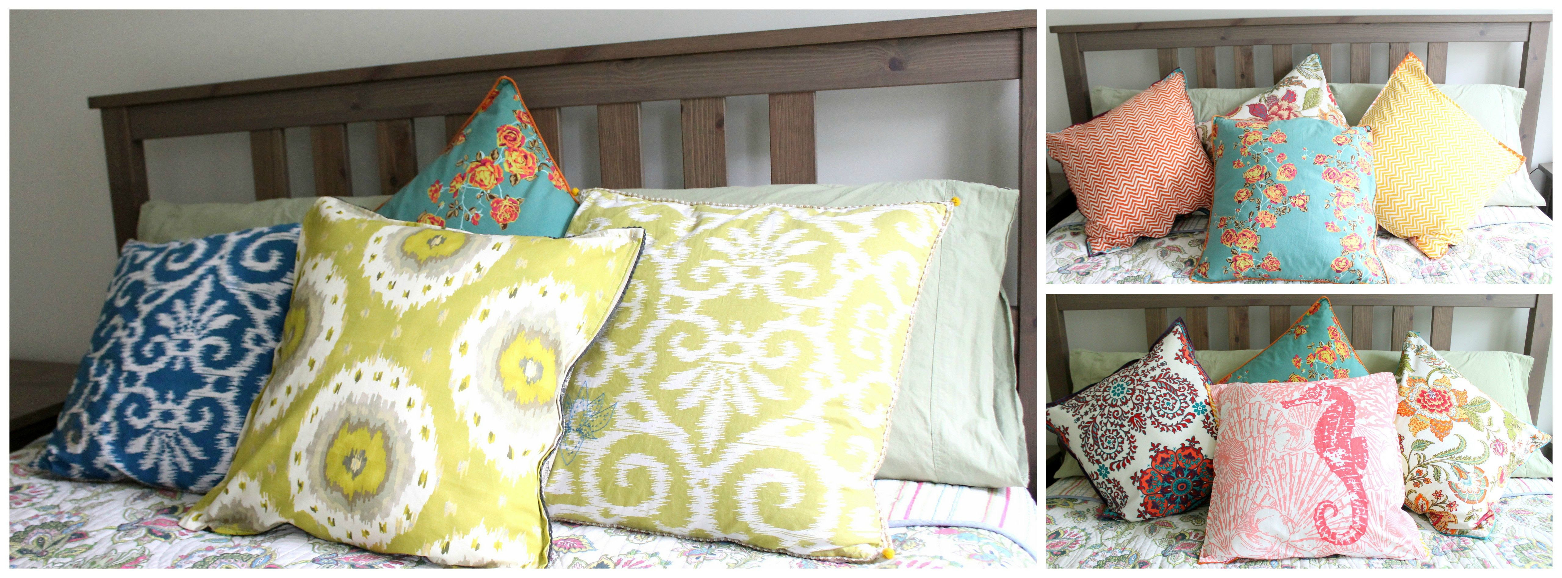 20 Minute Throw Pillows: Whip these up in no time at all. They're cute, quick and easy. || I'm making a bunch of these for my couch! So adorable.