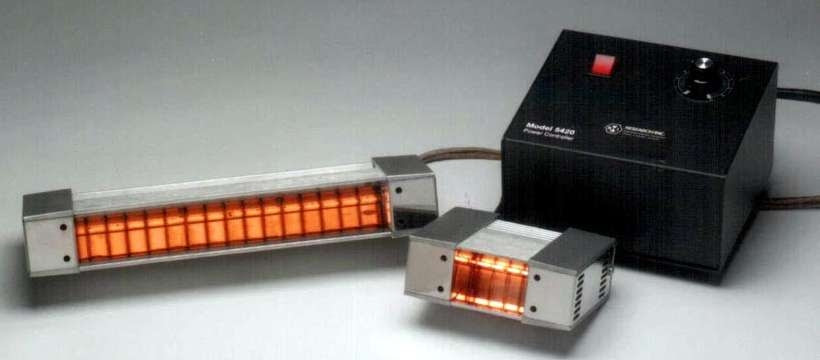 IR Line Heater utilizes quartz halogen lamp., Research, Inc.