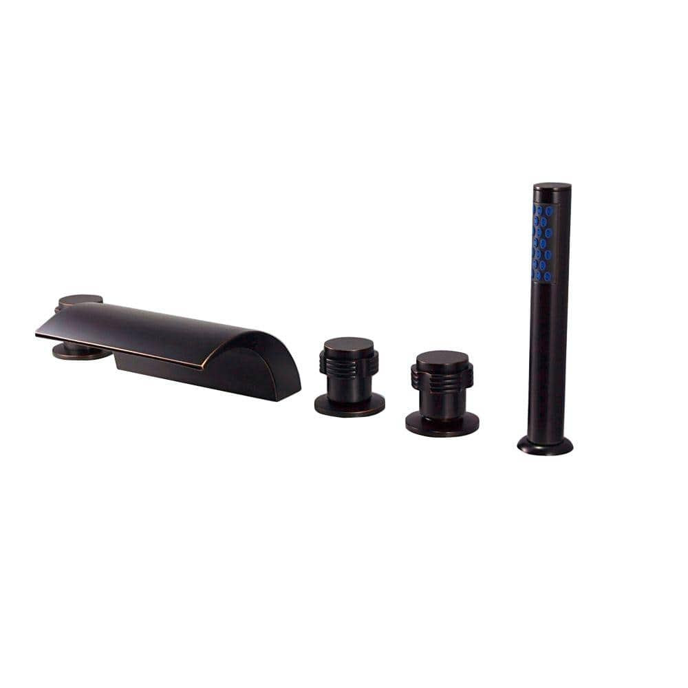 Kokols 3-Handle Deck-Mount Roman Tub Faucet with ...
