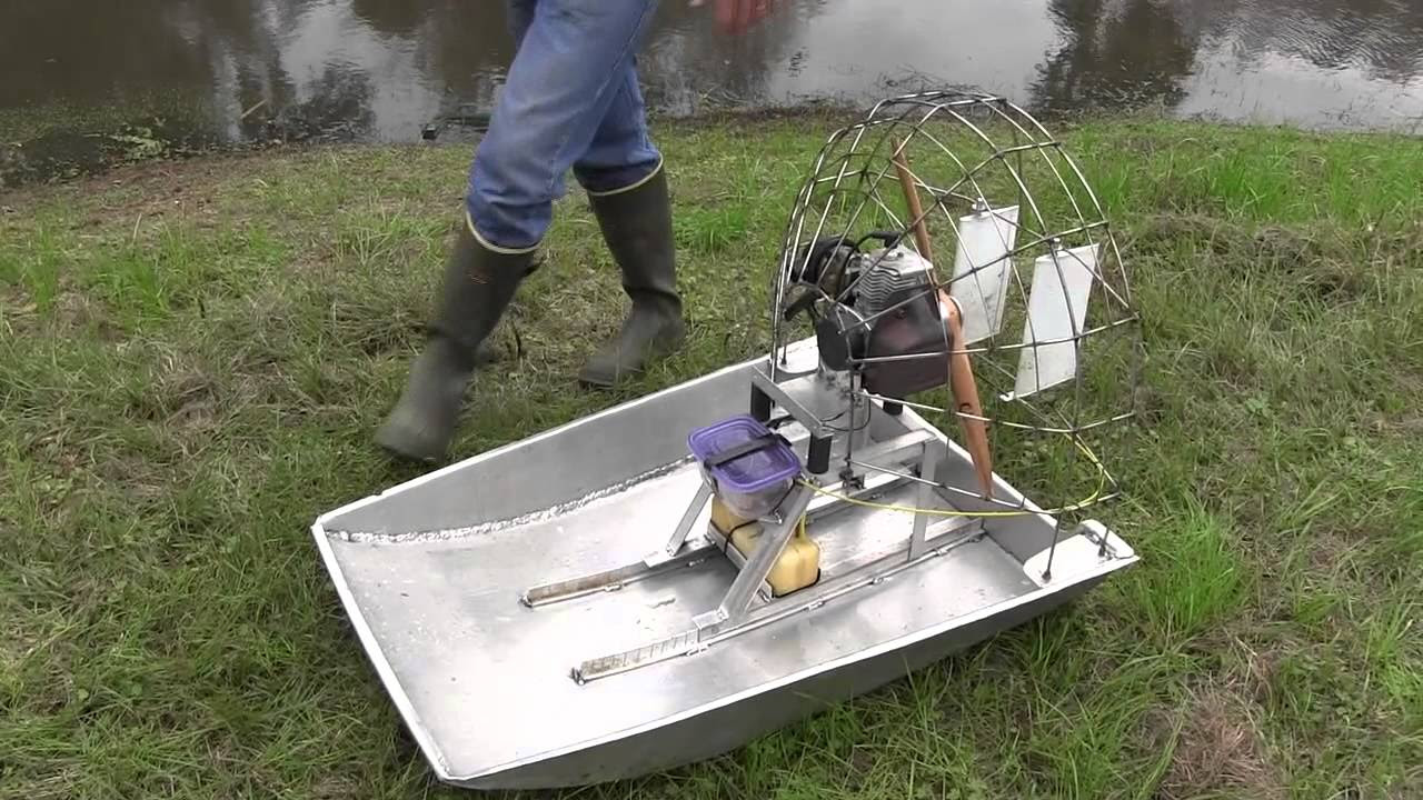 RC AIR BOAT BIG GAS POWER HAND BULT - YouTube
