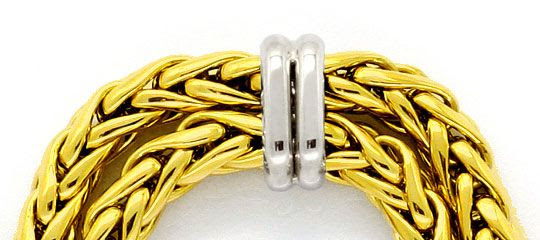 Original-Foto 2, DOPPELZOPF-BÜGEL-GOLDARMBAND GELBGOLD WEISSGOLD 18K/750, K2334